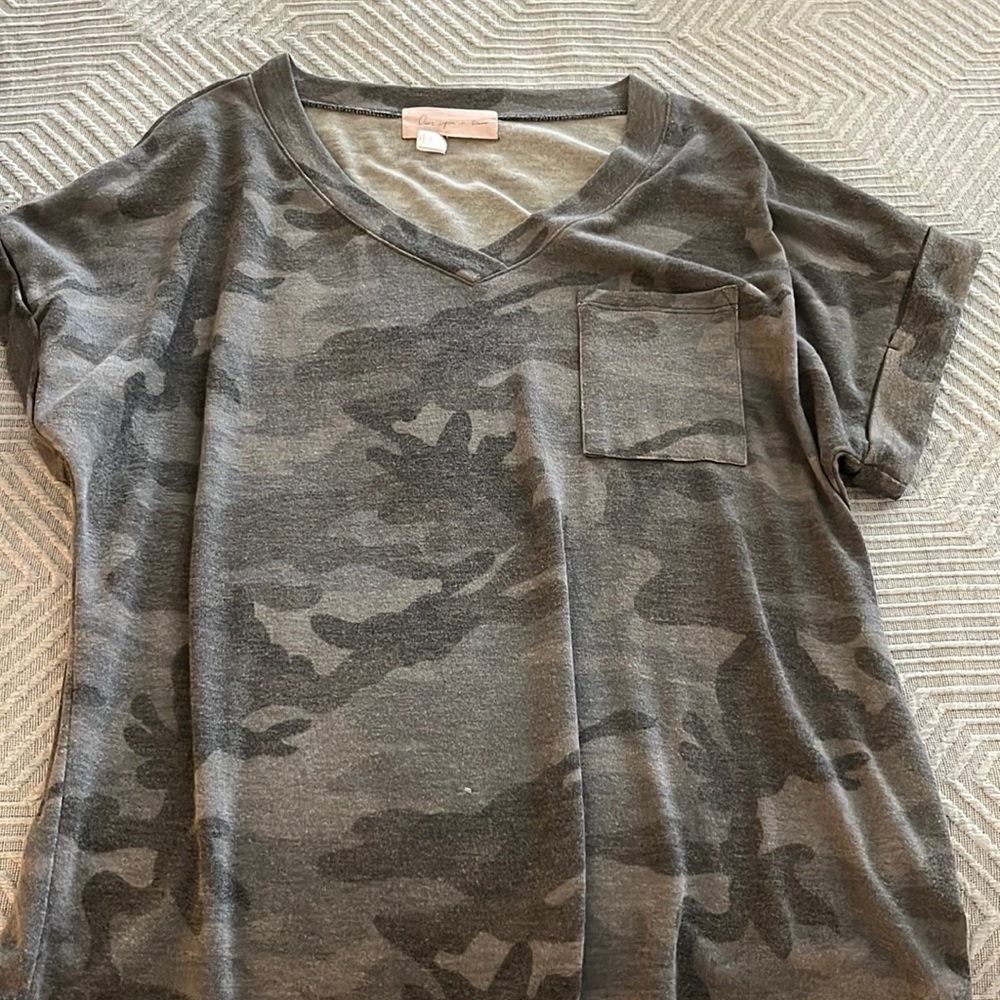 Camo V neck